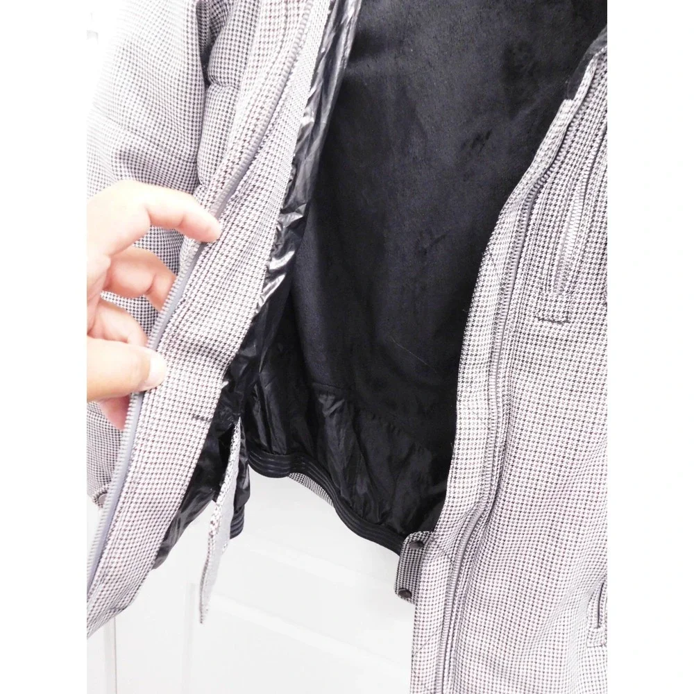 Obermeyer‎ Leighton Luxe Jacket Ski Coat Jacket Black White Houndstooth Size 8